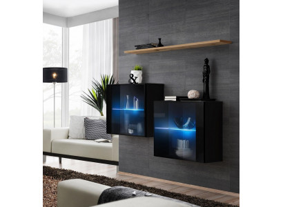 Designer Miwwelen Schwaarz Luxus Wandlach Wunnzëmmermiwwelen Wand Regal