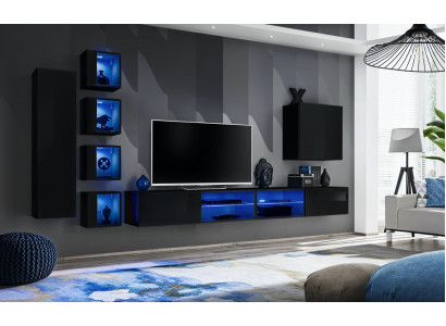 Setz Eckwand Komplett Holzmiwwelen Modern Designer Set Wandschaf Ariichtung