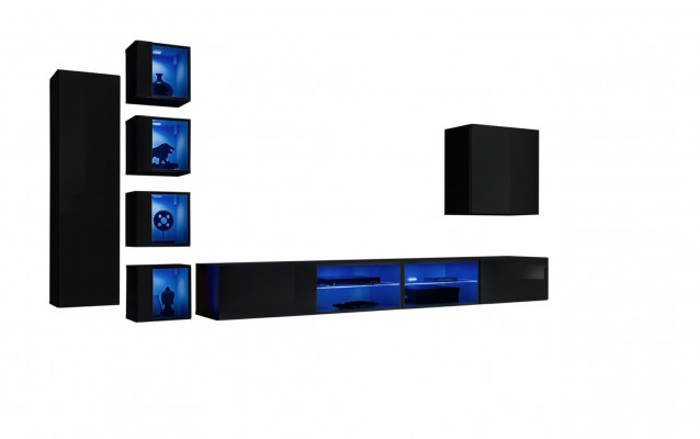 Setz Eckwand Komplett Holzmiwwelen Modern Designer Set Wandschaf Ariichtung