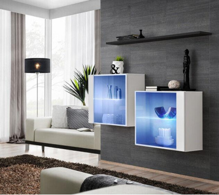 Modern Designer Garnitur Livingzëmmer-Wunnwand Holzmöbel Set Komplett Nei Miwwelen