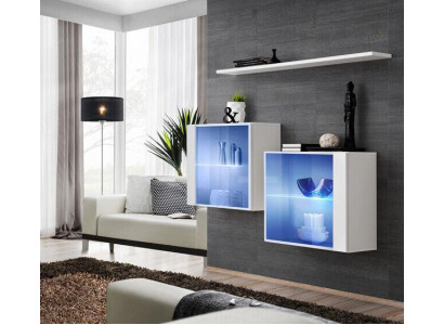 Wunnmauer Nei Modern Ariichtung Mauer-schaf Regal Wäiss Miwwelen Komplett Stuff