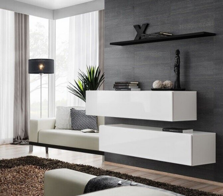 Modern Garnitur Wunnwand Mauer Regal Mauerschaf Weiß Luxus Ariichtung Designer