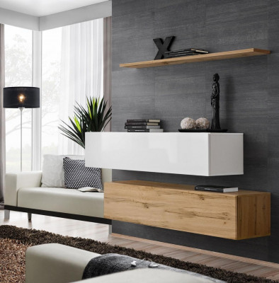 Ariichtung Designer Braun 2x Wandschaf Holzmöbel Luxus Set Wunnzëmmermöbel