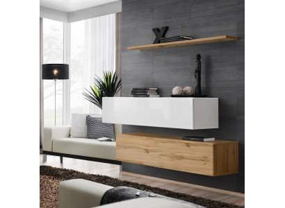 Ariichtung Designer Braun 2x Wandschaf Holzmöbel Luxus Set Wunnzëmmermöbel