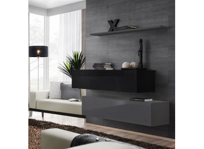 Wunnzëmmer Mauerregal Säitbar Schiefmauren Mauerarmoire Komplett Set 3 Stéck. Nei
