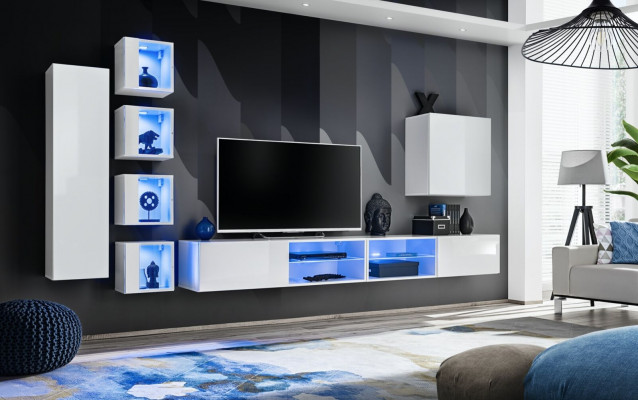 Modern Wunnwand Hänkschaf Designer TV-Ständer Wandschaf Holzmiewel Neie