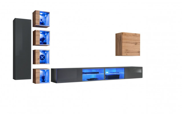 Wunnzëmmer Wunnwand Gro Modern Miwwelen TV-Ständer Wandschaf Réckelen