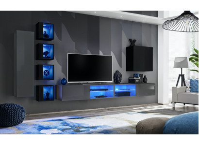Einrichtung Modern Miwwelen Wunnzëmmer Komplett Wunnwand Holzmiwwelen TV-Stänner