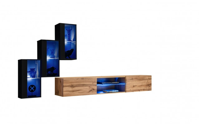 Wunnzëmmermiwwelen Luxus Wunnwand Komplett Designer Ariichtung Holzmiwwelen
