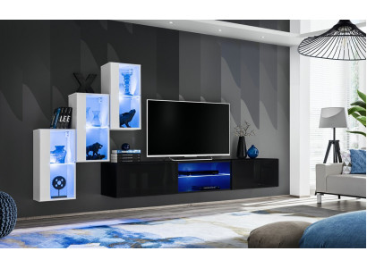 Wohnwand Luxus Miwwelen Komplett Set Designer Modern Ariichtung 3x Mauer-Schaféier