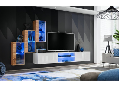 3x Mauer Schaf Wohnzimmermiwwelen Wunnwand 210 cm Ariichtung Luxus TV-Stänner