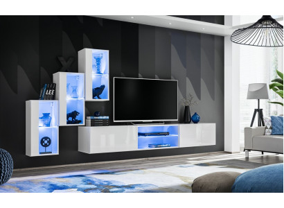 Wunnwand Luxus Nei Wunnzëmmer Set 210 cm Ariichtung Wand Regaler Modern.