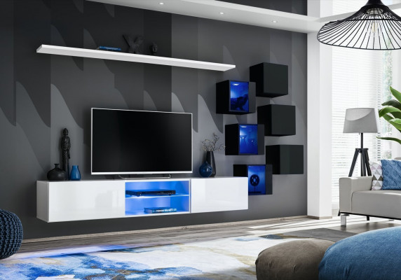 Garnitur Set Wunnwand 6x Wandsschaf Wandregaler Sideboard Holzmiwwel Nei