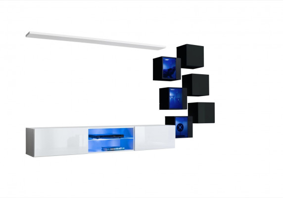 Garnitur Set Wunnwand 6x Wandsschaf Wandregaler Sideboard Holzmiwwel Nei
