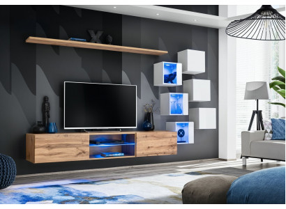 Wunnzëimmermiwwelen Säitensquëff Holzmiwwelen Luxus Set Ariichtung Komplett Mouereschaf