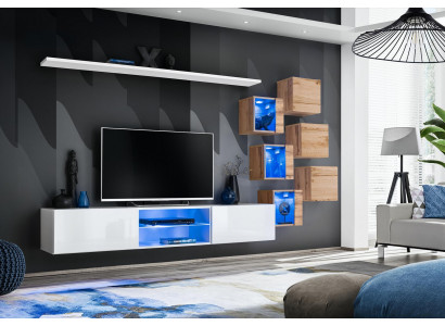 Nei Komplett Set 8er Set Wandsschaf Luxus Sideboard TV-Stänner Wand Regaler