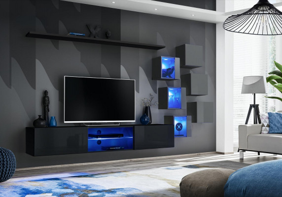 TV-Stänner Wunnwand Sideboard Luxus Garnitur Modern Designer Regal Komplett