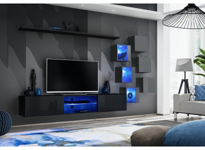 TV-Stänner Wunnwand Sideboard Luxus Garnitur Modern Designer Regal Komplett
