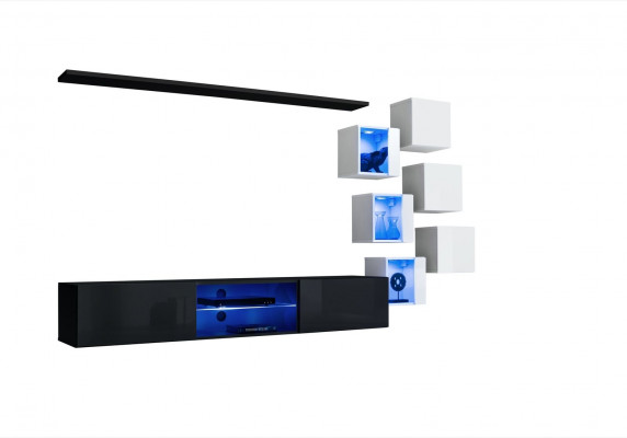Modern komplett Wandschaf Wandregaler Luxus Designer Set Wunnzëimmermiwwelen