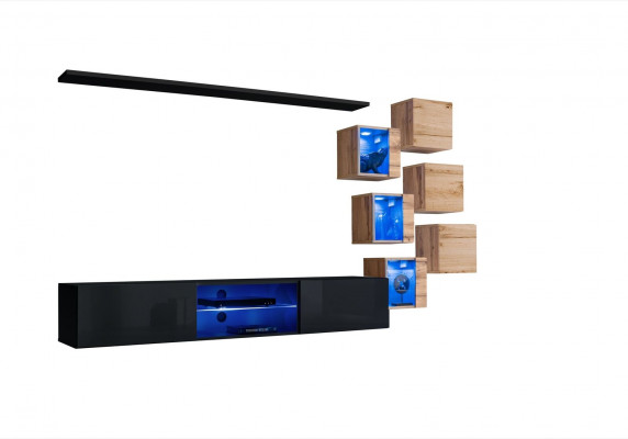 Holzmöbel Modern Wunnwand Designer Wunnzëimmerméibel TV-Stänner Wandschaf