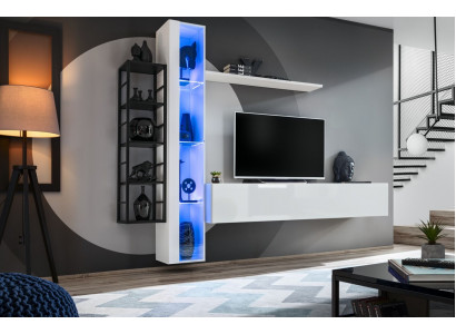 Luxus Wunnwand Designer Stil Modern Wunnzëmmer Set Wand Vitrinn Lowboard
