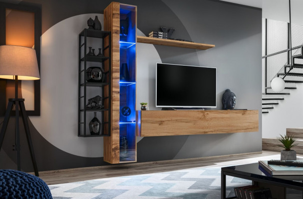 Braun Designer Wunnwand Luxus Wunnzëmmer Miwwelen Komplett Set Sideboard Miwwelen