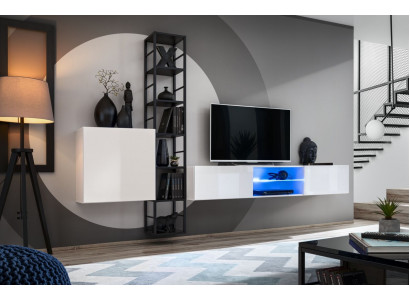 Komplett Set fir d'Stuff 3 tg Luxus Wunnwand Wandschaf TV-Stänn Design