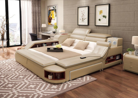 Multifunktionell Bett Modern Hotel Better Duebelbett USB Sound 180x200