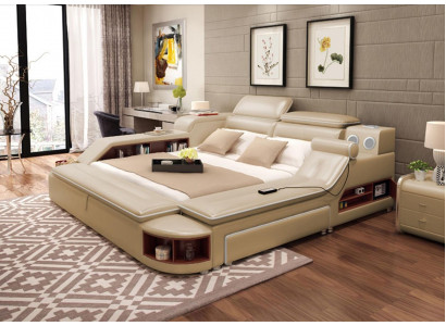 Multifunktionell Bett Modern Hotel Better Duebelbett USB Sound 180x200