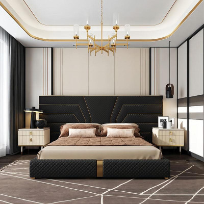 Designer Bett Better Polsterbett Metall Gold 180x200 Koppelbett Duebelbett