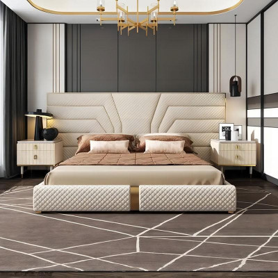 Designer Bett Better Polsterbett Metall Gold 180x200 Koppelbett Duebelbett