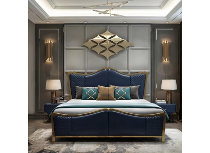 Schlofkummer Set Designer Luxus Grupp Ausrüstung Bett 2x Nuetsdëscher 3 Stéck Nei