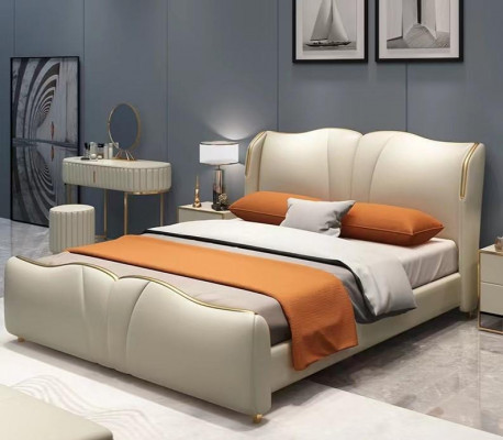 Bett 2x Nuetsdësch 3 teileg Schlofzëmmer Set Design Miwwelen Modern Luxus Better Nei