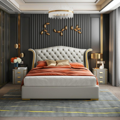 Luxusbett Lieder Better 180x200 Schlofzëmmer Ligen Regal Chesterfield