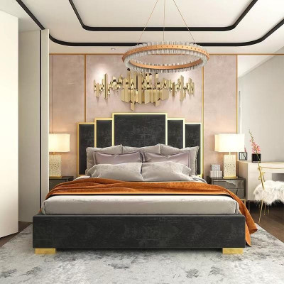 Design Bett Textil Luxus Better Modernen Hotel Gestell Schlofzëmmer 180x200