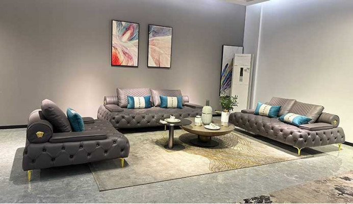 Wunnzëmmer Set 3tlg Schwaarz Wunnzëmmer Sofagarnitur 3 + 2+ 1 Sëtz Nei Holz