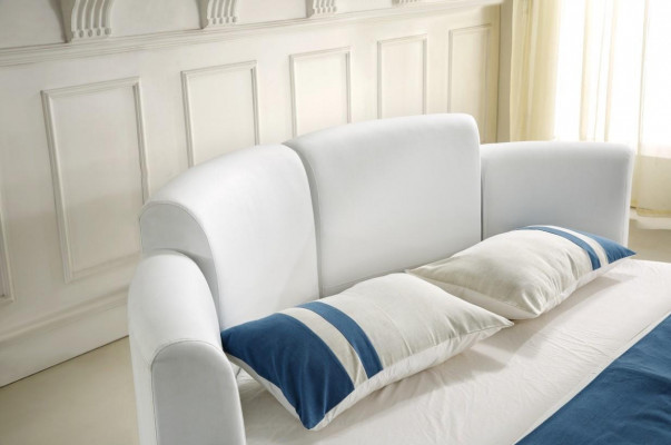 Designer Bett Betten Polsterbett Rondbett 200x200 Bestietebett Duebelbett LED