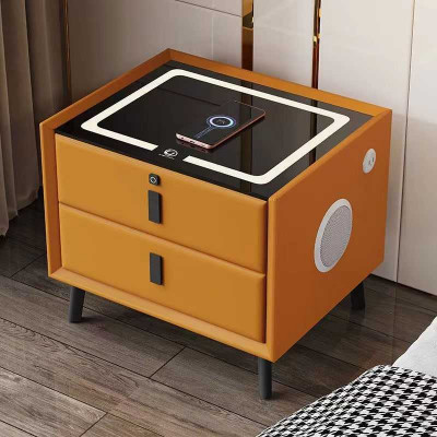 Smart Table intelligent Lade-Schublade an Ärem Schlofzëmmer am Banneraum