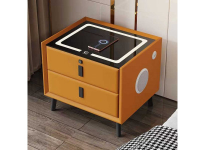 Smart Table intelligent Lade-Schublade an Ärem Schlofzëmmer am Banneraum