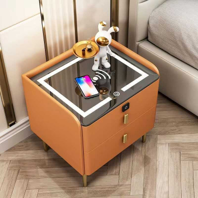 Smart Table intelligent Lade-Schublade an Ärem Schlofzëmmer am Banneraum