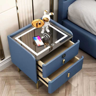 Smart Table intelligent Lade-Schublade an Ärem Schlofzëmmer am Banneraum