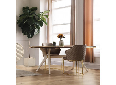 Iessgrupp Esszëmmer Luxus Iesseck Iessdësch Dësch Still Braun Set 5 Stéck