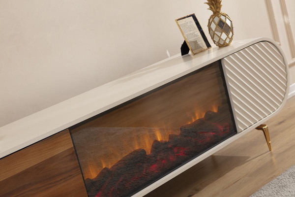 TV Ständer RTV Lowboard Regaler Sideboard Dësch Modern Wäiss Luxus Nei