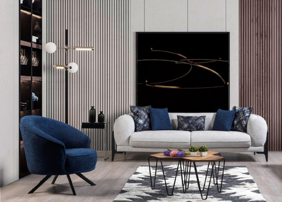 Moderne Dräisëtzer Stoffmiwwelen Wunnzëmmer Couch Designermiwwelen Canapéen