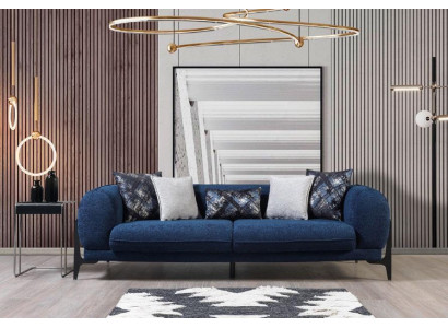 Bloen dräisiichtege Luxuscouch Modern Sofa Wunnzëmmerschmuek Edelstol