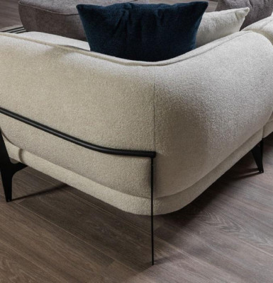 Wäisst Eckcanapé L-Form Couch Wunnzëmmer Couchen Canapéë Modern Canapéë