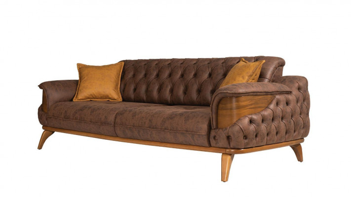 Dräisëtzer Sofa Luxus Sëtzer Chesterfield Lieder Brong Design Wunnzëmmer