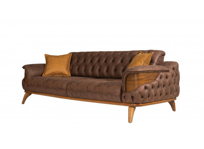 Dräisëtzer Sofa Luxus Sëtzer Chesterfield Lieder Brong Design Wunnzëmmer