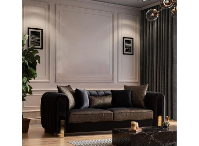 Sofa Dräisëtzer Dräisëtzer Modern Stoff Schwaarz Sofaen Design Wunnzëmmer