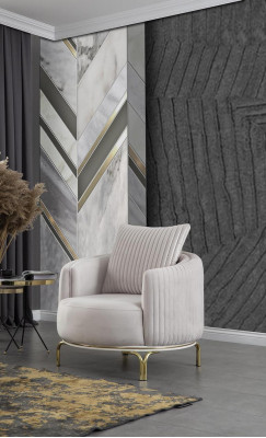 Luxus Sofa-Garnitur Dräisëtzer Modernen Fotell Stoffmëbel Set 3 Deeler Schwaarz 3+3+1
